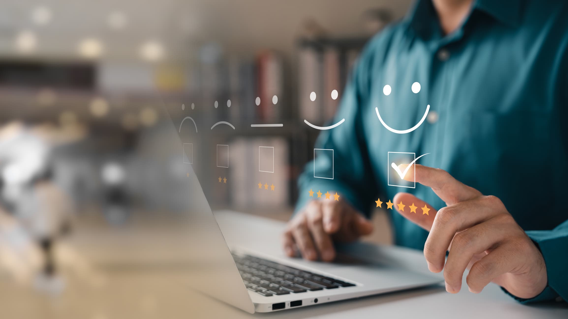 Happy Person on a Laptop