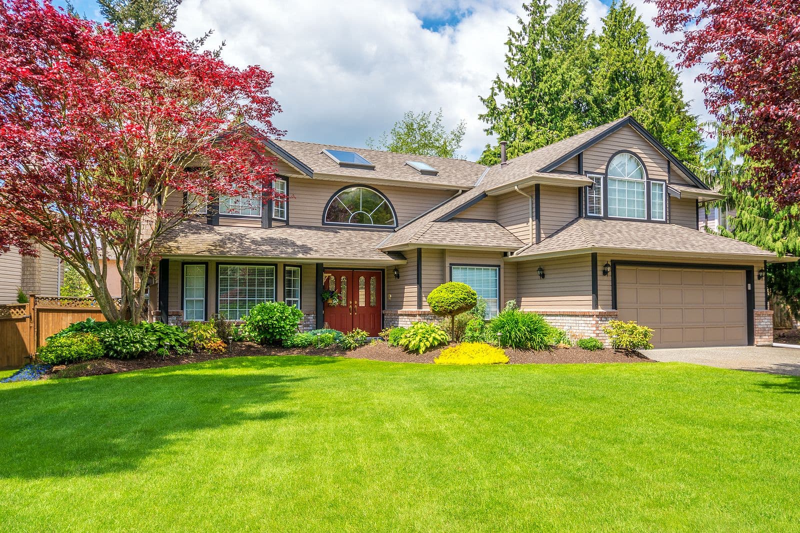 Luxury house with beautiful landscaping