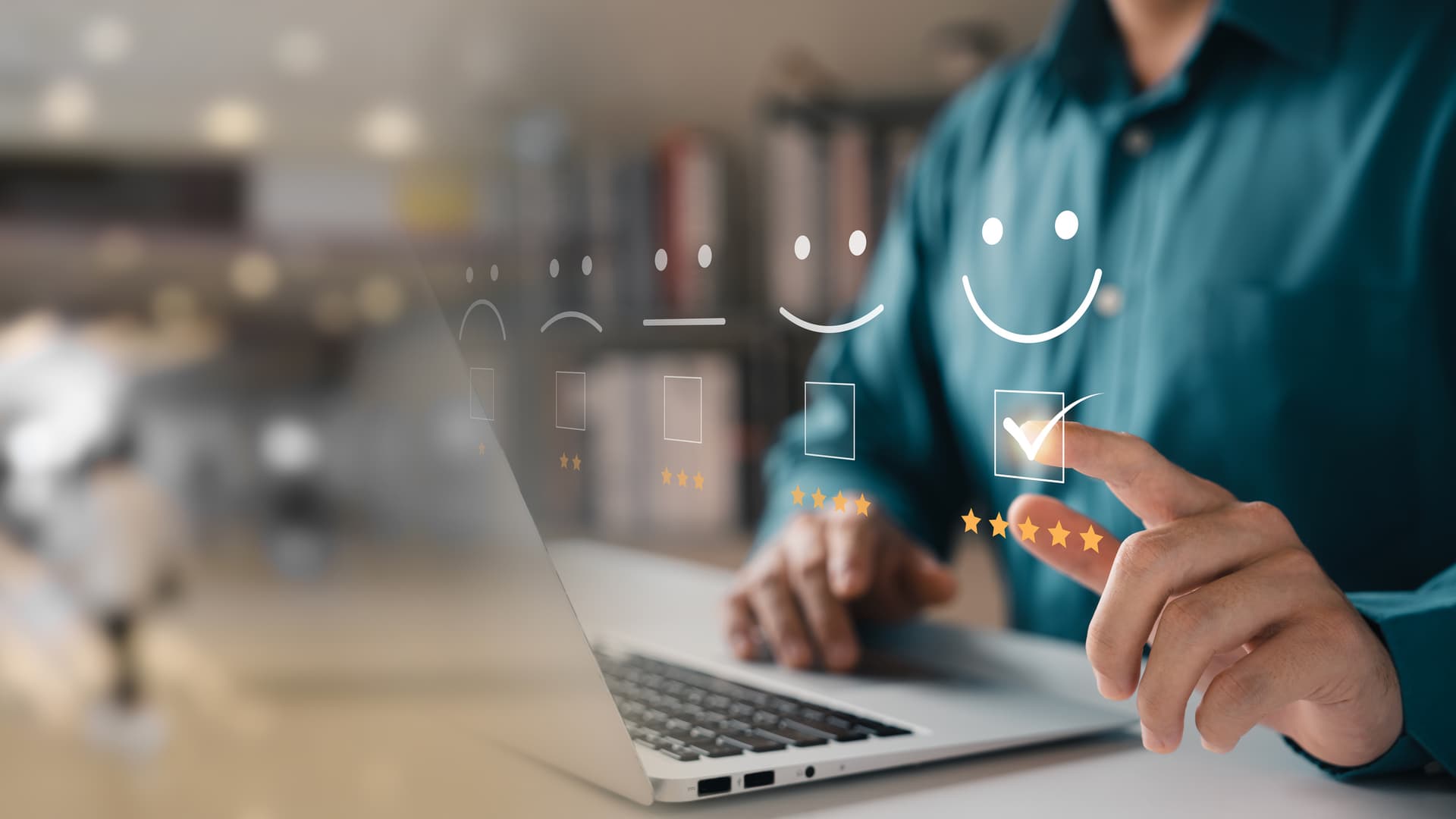 Happy Person on a Laptop