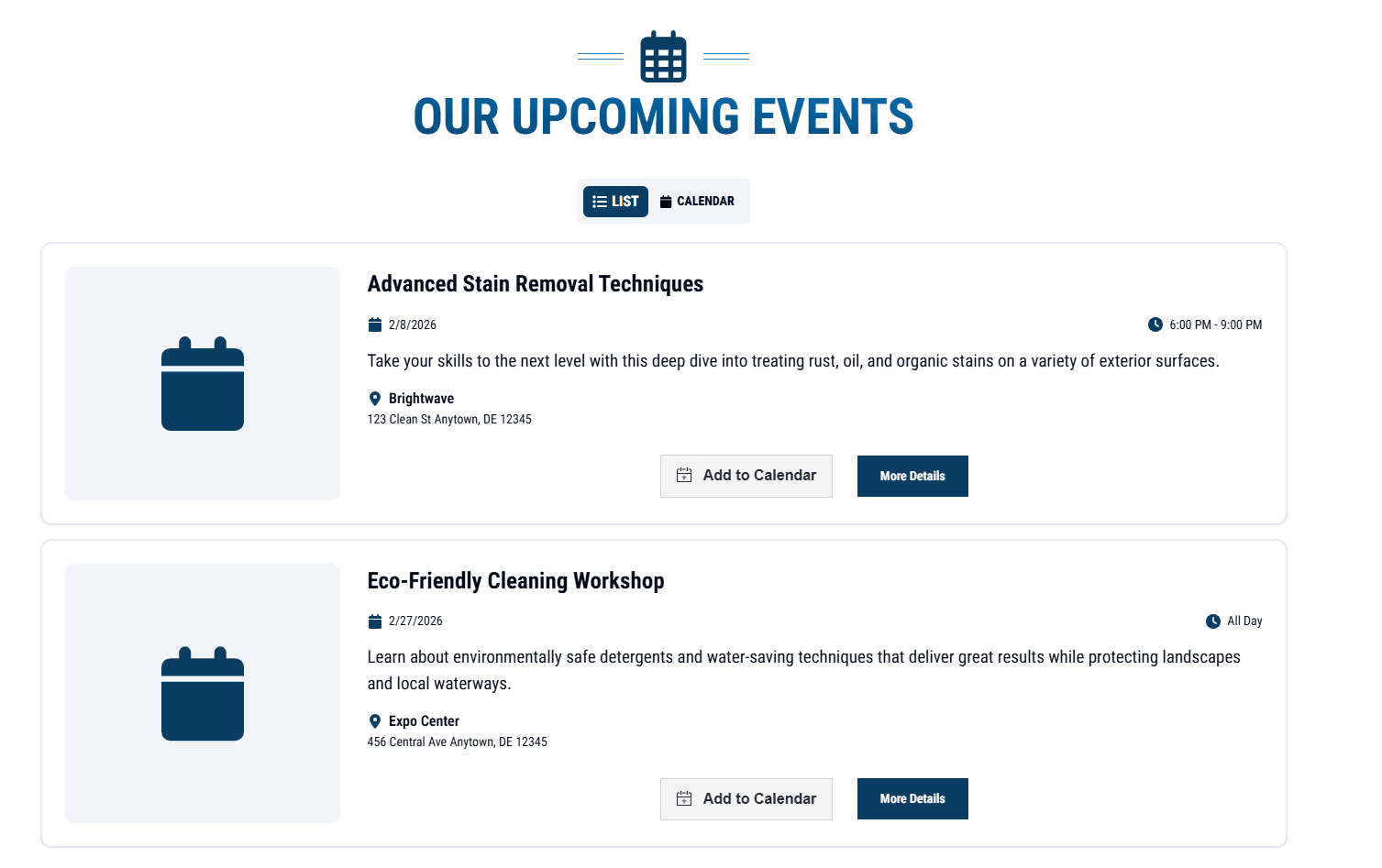 events block